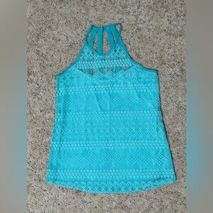 Maurices lace, halter tank with button closure, S